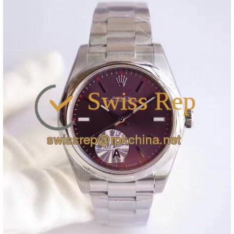 Replica Rolex Oyster Perpetual 39 114300 JF Stainless Steel Red Dial Swiss 3132