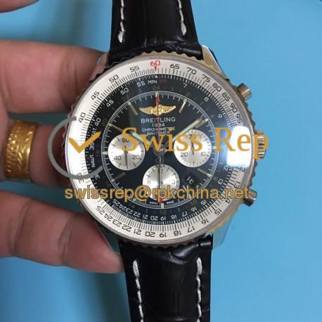Replica Breitling Navitimer GMT AB044121/BD24/441X/A20BA.1 JF Stainless Steel Black Dial SWISS 7753