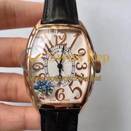 Replica Franck Muller Cintree Curvex 9880 SC DT REL ZX Rose Gold White Dial Swiss 2824-2