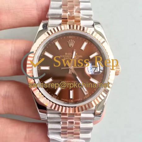 Replica Rolex Datejust II 116333 41MM N Stainless Steel & Rose Gold Chocolate Dial Swiss 3235