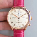 Replica IWC Portugieser Chronograph IW3714 ZF Rose Gold White Dial Swiss 7750