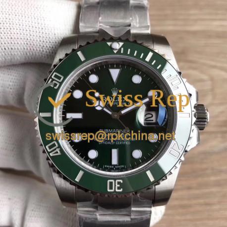 Replica Rolex Submariner Date 116610LV VR Stainless Steel Green Dial Swiss 2836-2