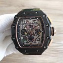 Replica Richard Mille RM011-03 Flyback Chronograph KL Forged Carbon Black Skeleton Dial Swiss 7750