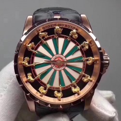 Excalibur Knights Of The Round Table Limited Edition RDDBEX0398 Noob Factory Rose Gold Green & White Dial M6T15