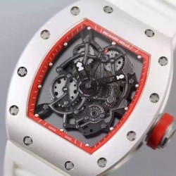 RM035 White PVD Red Dial M9015