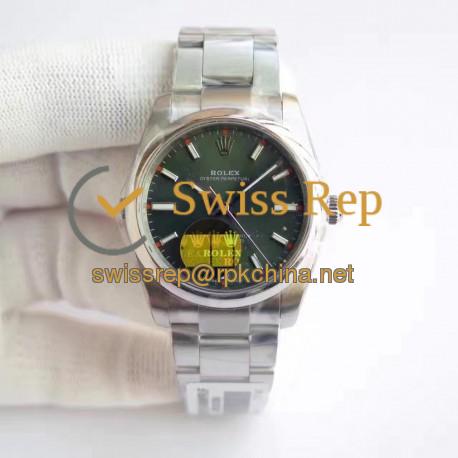 Replica Rolex Oyster Perpetual 34 114300 2018 UB Stainless Steel Green Dial Swiss 2836-2