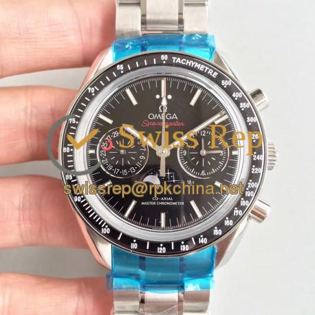 Replica Omega Speedmaster Moonwatch Moonphase Chronograph 304.30.44.52.01.001 BF Stainless Steel Black Dial Swiss 9300