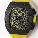 Replica Richard Mille RM011-FM Felipe Massa Chronograph Forged Carbon Yellow Dial Swiss 7750