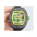 Replica Richard Mille RM59-01A Forged Carbon Yellow Skeleton Dial M6T51