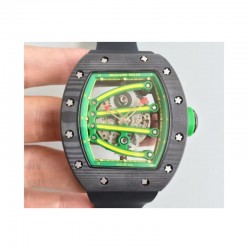 RM59-01A Forged Carbon Green Skeleton Dial M6T51