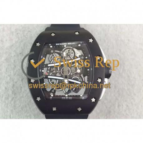 Replica Richard Mille RM61 PVD Black Skeleton Dial M9015