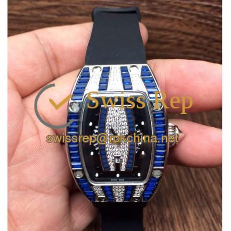 Replica Richard Mille RM007 Lady Stainless Steel Blue Diamonds Dial M6T51