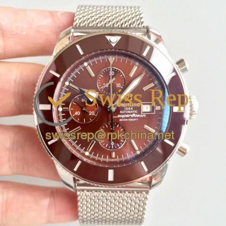 Replica Breitling Superocean Heritage II Chronograph 46 A1331233/Q616/152A N Stainless Steel Chocolate Dial Swiss 7750