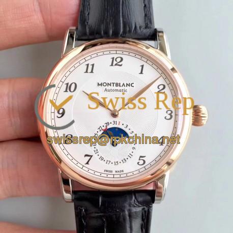 Replica Montblanc Star Legacy Moonphase 42MM U0116508 N Stainless Steel & Rose Gold White Dial Swiss MB 24.19