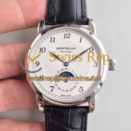 Replica Montblanc Star Legacy Moonphase 42MM U0116508 N Stainless Steel White Dial Swiss MB 24.19