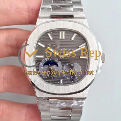 Replica Patek Philippe Nautilus Moonphase 5712/1A-001 N Stainless Steel Grey Dial Swiss 240 PS IRM C LU