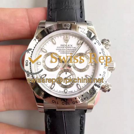 Replica Rolex Daytona Cosmograph 116520 JH Stainless Steel White Dial Swiss 4130 Run 6@SEC
