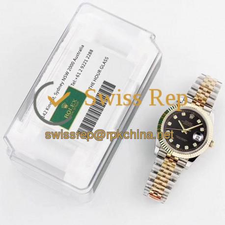 Replica Rolex Datejust II 116333 41MM GM Stainless Steel & Yellow Gold Black Dial Swiss 3235