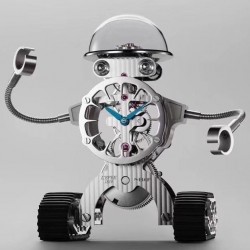 Sherman Happy Robot Clock Limited Edition ZF SS Grey Skeleton Dial Custom L'Epee Tourbillon