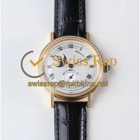 Replica Breguet Classique Moonphase 4396 GXG Yellow Gold & Diamond Silver Dial Swiss 5165R