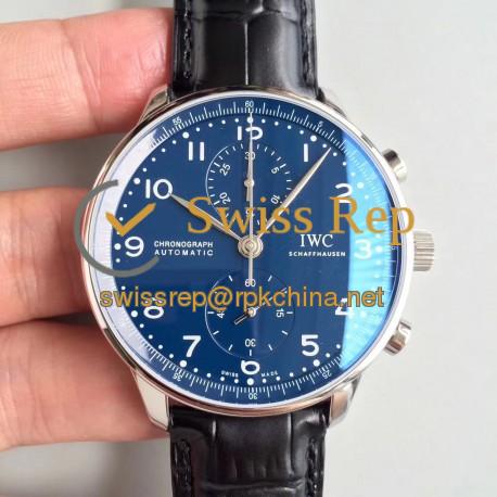 Replica IWC Portugieser Chronograph Edition 150 Years IW371601 YL Stainless Steel Blue Dial Swiss 69355