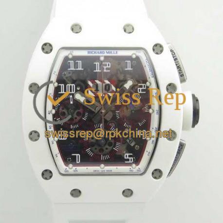 Replica Richard Mille RM011-FM Felipe Massa Flyback Dubai Chronograph KV White Ceramic White Skeleton Dial Swiss 7750