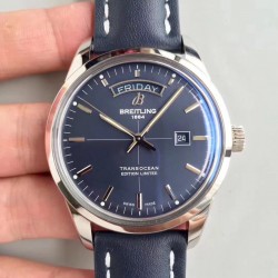 Transocean Day & Date A453109T/C921/731P V7F SS Blue Dial Swiis 2836