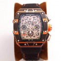 Replica Richard Mille RM011-03 McLaren Automatic Flyback Chronograph KV Brown & Orange Forged Carbon Skeleton Dial Swiss 7750