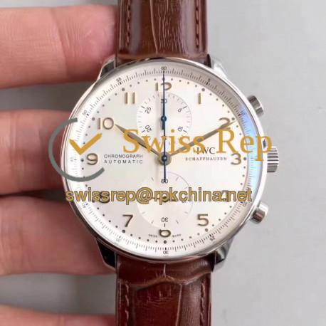 Replica IWC Portugieser Chronograph IW371445 ZF V2 Stainless Steel Silver Dial Swiss 7750