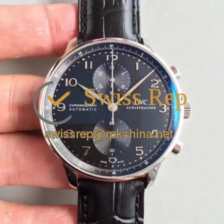 Replica IWC Portugieser Chronograph IW371447 ZF Stainless Steel Black Dial Swiss 7750