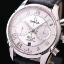 Replica Omega De Ville 42MM Chronograph Stainless Steel White Dial Swiss 9300