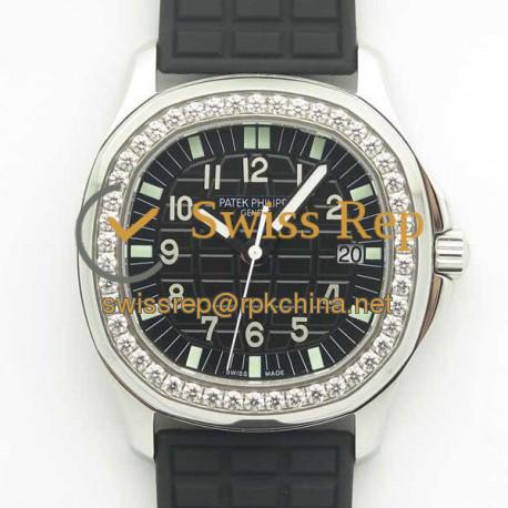Replica Patek Philippe Aquanaut Luce Ladies 5067A-001 JJ Stainless Steel & Diamonds Black Dial Swiss E23-250SC