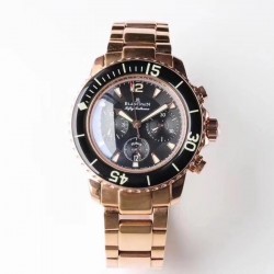 Fifty Fathoms Flyback Chrono 5085F-3630-52 UF Rose Gold Black Dial 7750