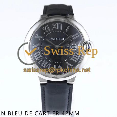 Replica Ballon Bleu De Cartier 42MM WSBB0003 AF Stainless Steel Black Dial Swiss 2892