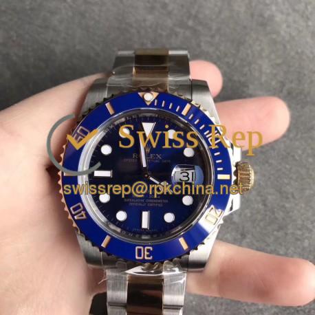 Replica Rolex Submariner Date 116613LB AR V2 Yellow Gold & Stainless Steel 904L Blue Dial Swiss 3135