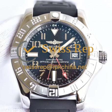 Replica Breitling Avenger II GMT A3239011/BC34/152S/A20S.1 GF Stainless Steel Black Dial Swiss 2836-2