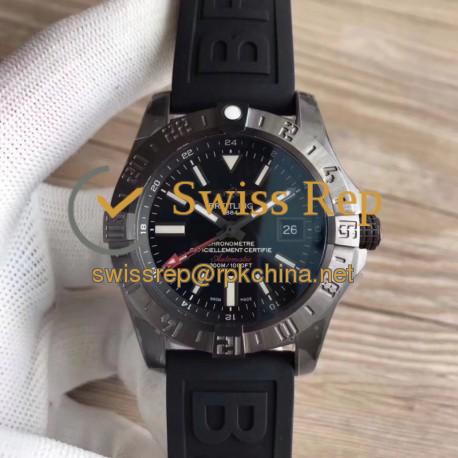 Replica Breitling Avenger II GMT A3239011/BC35/153S/A20D.2 GF Black Stainless Steel Black Dial Swiss 2836-2