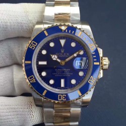 Submariner Date 116613 LB Noob Factory V8 24K Yellow Gold Wrapped & SS Blue Dial 2836