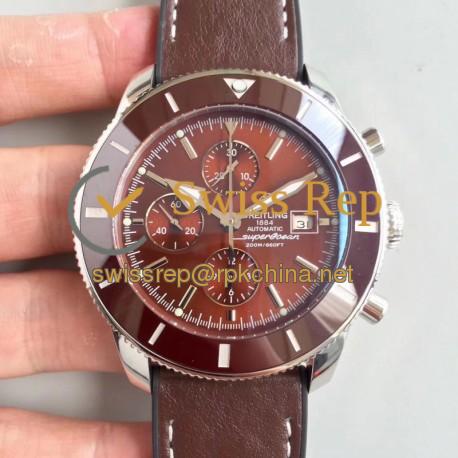 Replica Breitling Superocean Heritage II Chronograph 46 A1331233/Q616 Noob Stainless Steel Brown Dial Swiss 7750