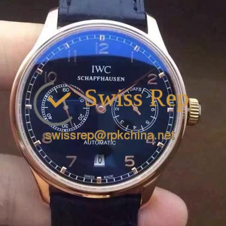 Replica IWC Portuguese IW5007 Power Reserve Rose Gold Black Dial Swiss IWC 52010