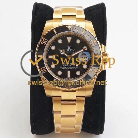Replica Rolex Submariner Date 116618LN VR Stainless Steel With 18K Yellow Gold Wrapped Black Dial Swiss 2836-2