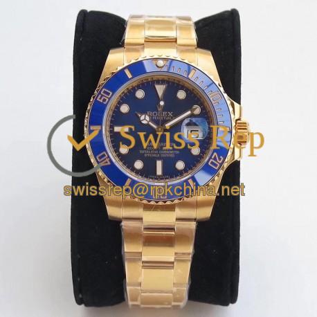 Replica Rolex Submariner Date 116618LB VR Stainless Steel With 18K Yellow Gold Wrapped Blue Dial Swiss 2836-2