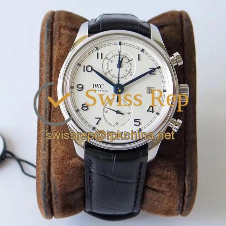Replica IWC Portugieser Chronograph Classic IW390403 ZF Stainless Steel White Dial Swiss 7750