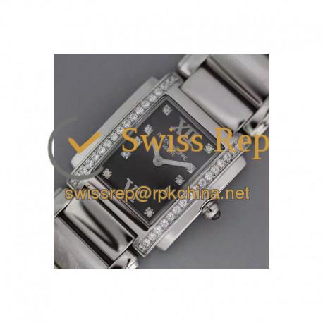 Replica Patek Philippe Ladies Twenty-4 4910/10A-001 Noob Stainless Steel Black Dial Swiss Ronda Quartz