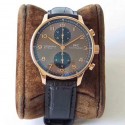 Replica IWC Portugieser Chronograph IW371482 ZF V2 Rose Gold Chocolate Dial Swiss 7750