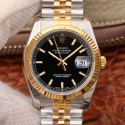 Replica Rolex Datejust 36MM 116233 AR V2 Stainless Steel & Yellow Gold Black Dial Swiss 3135