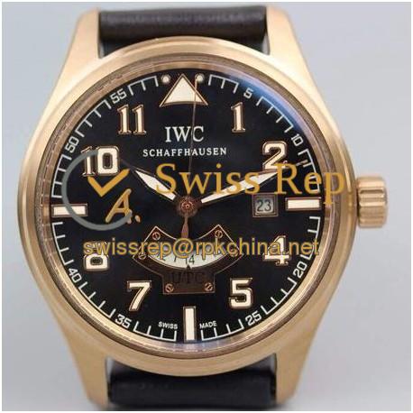 Replica IWC Pilot UTC Antoine De Saint Exupery IW326103 44MM GMT Rose Gold Black Dial Swiss 30710
