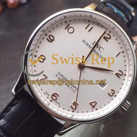 Replica IWC Portuguese Stainless Steel White Dial Swiss IWC 89000