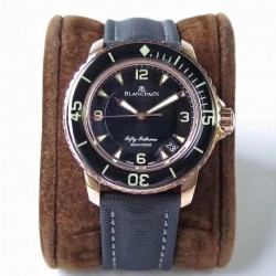 Fifty Fathoms 5015 3630 52 ZF Rose Gold Black Dial 2836