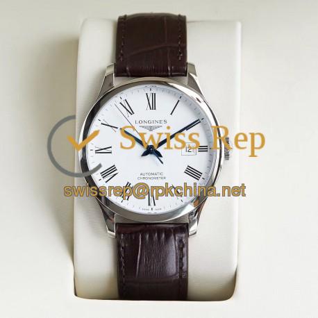 Replica Longines Record L2.821.4.11.2 AF Stainless Steel White Dial Swiss L888.4